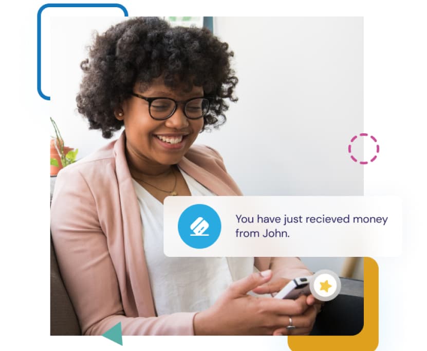 woman staring at phone